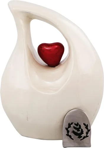 Vista 32 de Urna de cremación Heart of Love para cenizas humanas - Hermosa urna conmemorativa ERN para adultos - ERN decorativa para seres queridos - Urna Negro