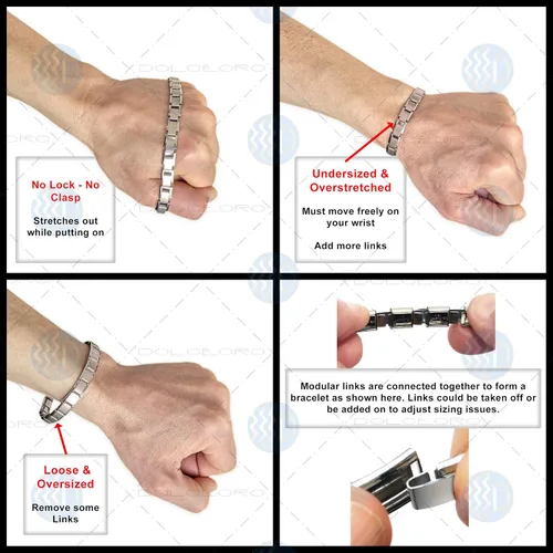Vista 2 de 9mm Italian Starter Charm Bracelet, Starting at 18 Links for 6 Wrist Size - for Larger Sizes SELECT A SIZE Option, Interlocking Stainless Steel