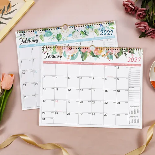 Vista 2 de Calendario 2026 – Calendario de pared 2026, enero 2026 – diciembre 2026, calendario de pared de 12 meses, 14.6 x 11.5 pulgadas, encuadernación