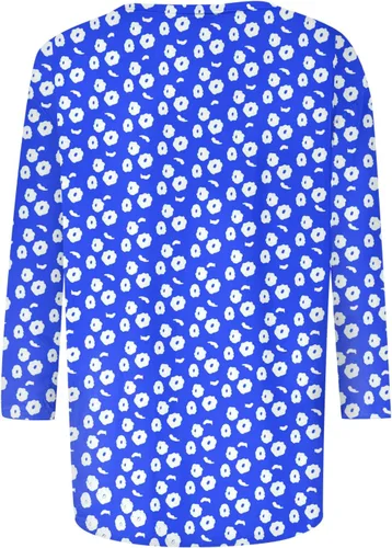 Vista 2 de Camisetas de vacaciones para mujer, blusa casual suelta de manga 34 para mujer, a la moda, casual, cuello redondo, manga tres cuartos, camiseta