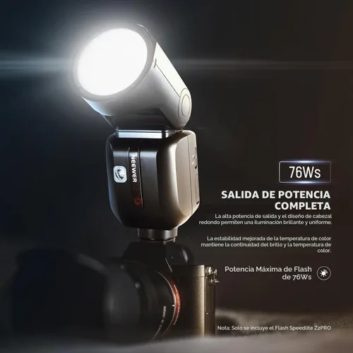 Vista 2 de NEEWER Z2PRO-S 2.4G TTL Flash de cabeza redonda Speedlite compatible con cámara Sony, inalámbrico compatible con Godox, 76Ws 1/8000s HSS, interfaz