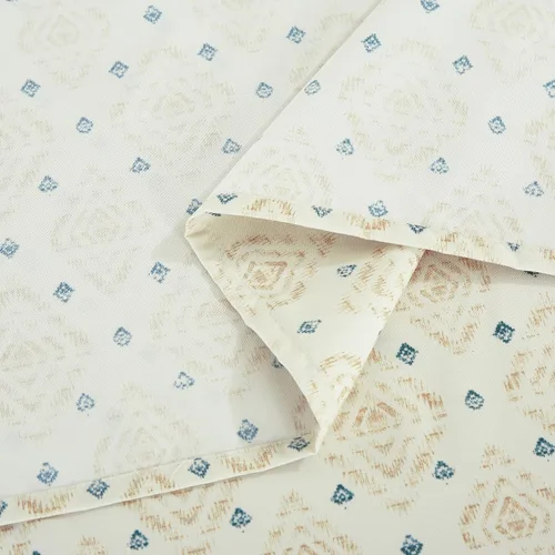 Vista 7 de Chezmoi Collection Juego de sábanas geométricas Lodge de 3 piezas tamaño Twin - Multicolor azul con estampado de diamante, microfibra cepillada