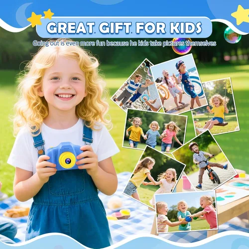 Vista 4 de Desuccus Cámara para niños, juguetes de Navidad y cumpleaños para niños y niñas, juguetes para niños de 3, 4, 5, 6, 7, 8, 9 años, cámara de video