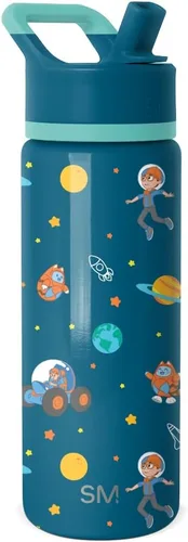 Vista 61 de Simple Modern Botella de agua para niños con tapa con pajilla, vaso aislado de acero inoxidable de 14 onzas para niños y a prueba de derrames