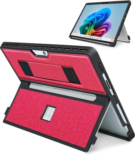 Vista 11 de Funda para Microsoft Surface Pro 11/10/9/8 de 13 pulgadas, con cubierta de stent y correa de mano, todo en uno a prueba de golpes, funda resistente