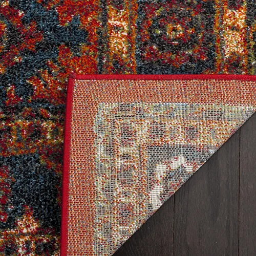Vista 5 de SAFAVIEH Vintage Hamadan Collection - Alfombra de área de 2 pies 3 pulgadas x 4 pies, naranja y azul, diseño tradicional persa, no desprende pelusa