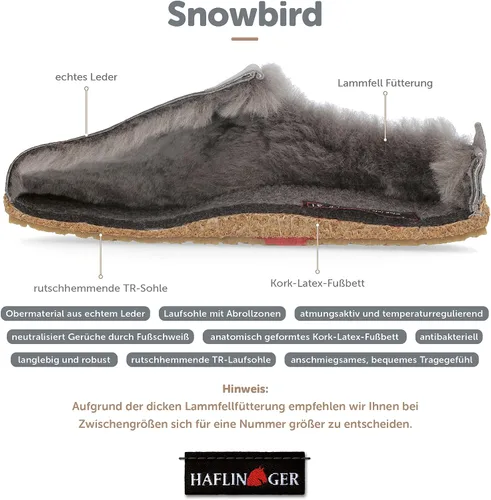 Vista 9 de HAFLINGER Snowbird - Zuecos de piel de cordero unisex