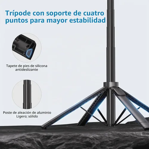 Vista 3 de Fuloview Trípode de seguimiento facial automático, trípode de teléfono de 67 pulgadas para iPhone, rotación de 360° que sigue tu movimiento, control