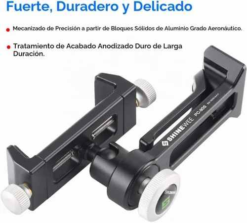 Vista 2 de SHINEWEE Adaptador de montaje de trípode de metal, cola de milano Arca y montaje de tornillo de 1/4 pulgadas, base vertical y horizontal ajustable