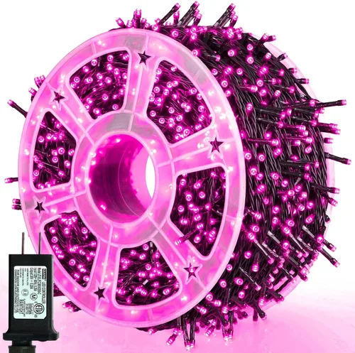 Vista 24 de weillsnow Luces de Halloween Moradas y Naranjas, 200 LED 66 Pies con Enchufe Luces de Cadena de Halloween Impermeables, 8 Modos con Memoria