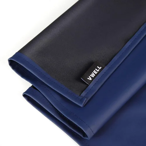 Vista 5 de Delantal de PVC impermeable, 41.5 '' de largo, azul, unisex adulto, delantal de trabajo de cocina Delantal industrial químico ligero de 41.5 "para