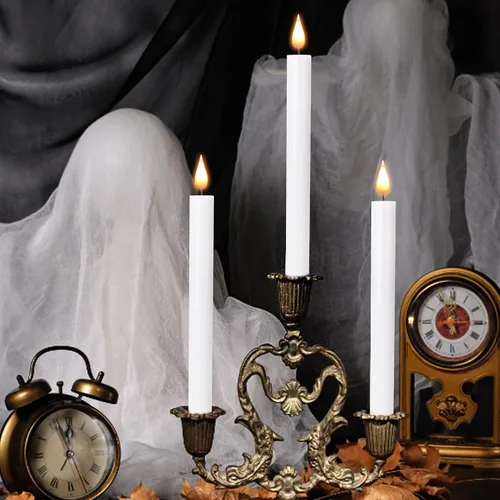 Vista 8 de Velas Cónicas LED Sin Llama con Control Remoto y Temporizador Operadas por Batería - 9.6 Pulgadas Luces de Velas de Ventana Parpadeantes Luz Ámbar