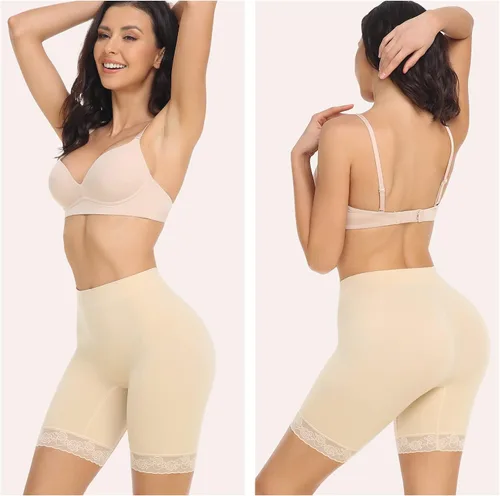 Vista 6 de SIMIYA Pantalones cortos para mujer, pantalones cortos suaves sin costuras para debajo de los vestidos, pantalones cortos elásticos