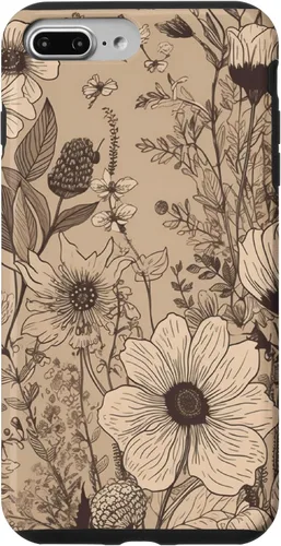 Vista 12 de Funda para iPhone 12 Pro Max Beige Tan Wildflower Floral Minimal Flower Boho