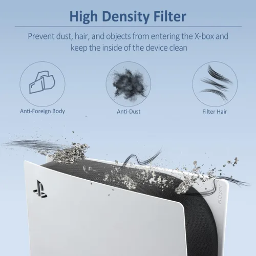 Vista 5 de Wabracket Dust-proof kits for PS5, with Console Dust Protection Cover , 2pcs Dust Filters , 8 dust-proof silicone plugs . Detachable Dust Kits for