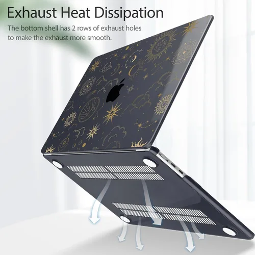 Vista 4 de Tuiklol Funda para MacBook Air M5 de 13.6 pulgadas 2026 2025 2024 2022 versión M4 M3 M2 Chip Modelo A3449 A3240 A3113 A2681, cubierta rígida