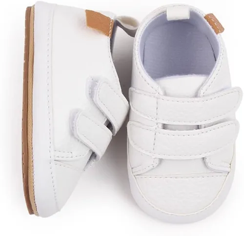 Vista 5 de Amtidy Baby Shoes Soft Leather Flat Shoes Toddler First Walker Shoes Boys Girls Infant Newborn Sneakers Non-Slip Rubber Sole