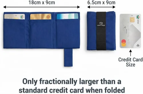 Vista 2 de LIGHT FOLD Cartera delgada para hombre con bloqueo RFID, cartera delgada minimalista con estilo delgado, duradero y protección de datos, múltiples