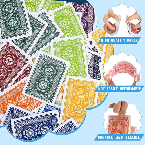 Vista 3 de Zubebe 12 Mazos de Cartas, Barajas de Cartas al Por Mayor en Tamaño Póker, Barajas de Póker Estándar para Actividades de Niños y Adultos