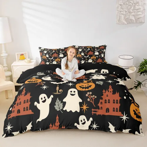 Vista 57 de Feelyou Juego de ropa de cama de Navidad gris para niños, tamaño individual, funda de edredón enana de Navidad para niños, niñas, adolescentes