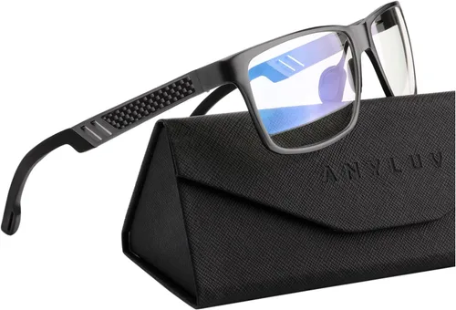 Vista 55 de ANYLUV Blue Light Blocking Glasses Men Computer Gaming Glasses Lightweight Al-Mg Metal Anti Eyestrain Eye Protection