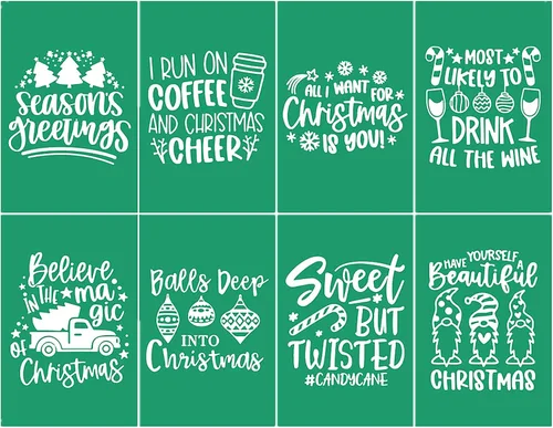 Vista 11 de 17 plantillas de pantalla de seda de Navidad con juego de pasta de tiza, mini espátulas, plantillas adhesivas reutilizables de Navidad