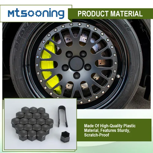 Vista 8 de 21 tapones para tuercas de rueda de automóvil, cubiertas universales de 0.83 pulgadas, protector de cabeza de perno de cubo automático con clip