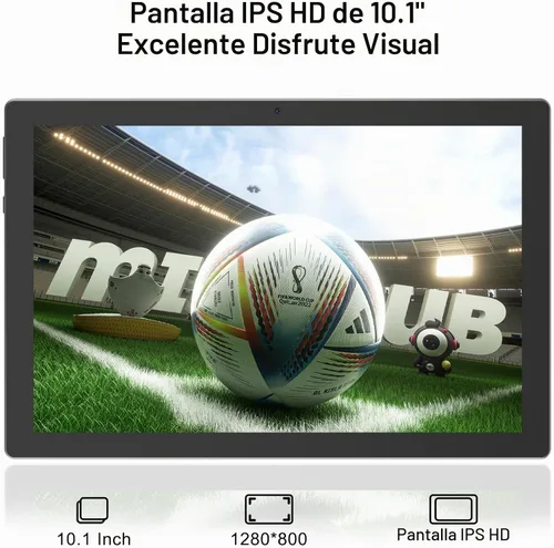 Vista 4 de Tablet Android 15 de 10 pulgadas con funda, 12 GB de RAM + 64 GB de ROM (expandir a 1 TB), tabletas con procesador de cuatro núcleos, WiFi 5G 6 Negro