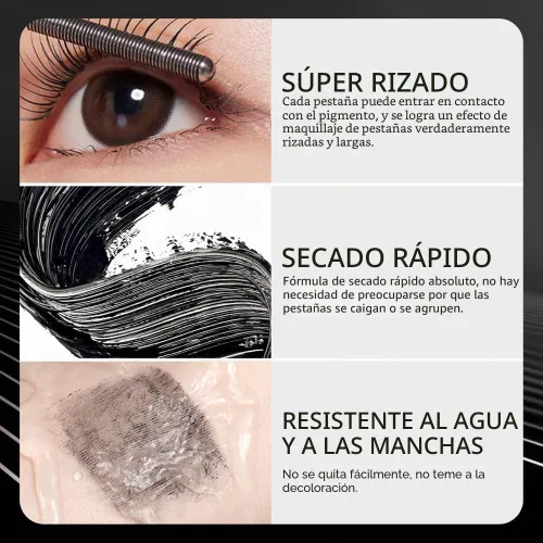 Vista 5 de Máscara de tubo de hierro con varita, 2026, impermeable, de secado rápido, impermeable, a prueba de sudor, alargamiento, rizado, de larga duración