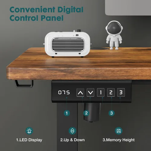 Vista 22 de Smug Escritorio de pie de altura ajustable de 40 pulgadas, mesa de computadora eléctrica para sentarse, de pie, mesa de computadora ergonómica