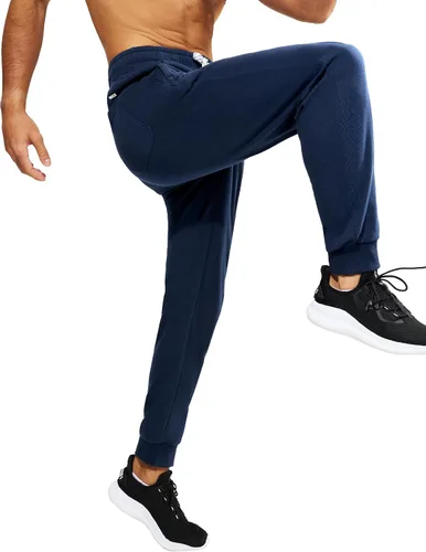 Vista 6 de MIER Men's Cotton Joggers Athletic Sweatpants for Gym Workout Active Lounge Jersey Track Pants with Pockets, Elastic Waist