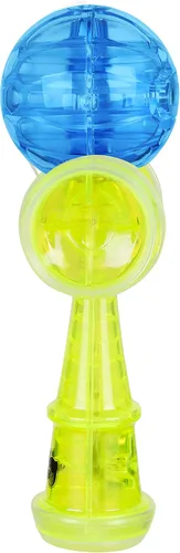 Vista 2 de Duncan Juguetes antorcha Kendama juguete iluminado, verde y azul Base iluminada y Tama, policarbonato de alto impacto, anillos de copa extraíbles