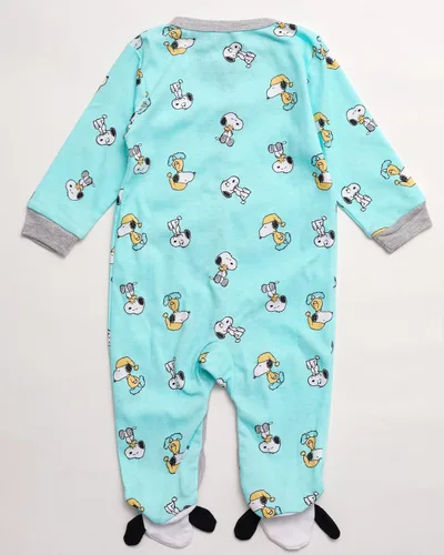 Vista 6 de Happy Threads Snoopy - Pijama de una pieza para bebé, pijama de forro polar de felpa para bebé niño