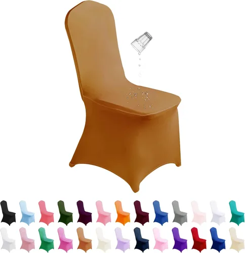Vista 15 de SUPERO Funda impermeable de poliéster y elastano para silla (100 unidades, color negro) - Fundas elásticas para sillas de comedor, protector