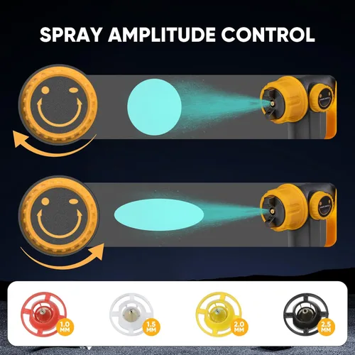 Vista 5 de Pulverizador de pintura inalámbrico para batería Dewalt de 20 V MAX, pistola de pintura en aerosol HVLP con motor sin escobillas y recipiente