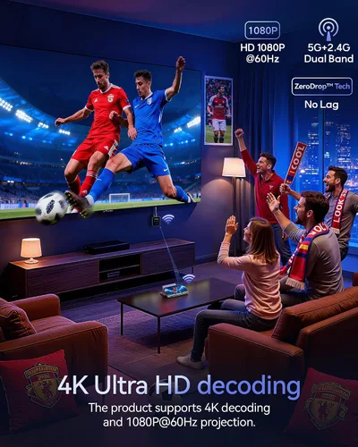 Vista 8 de Adaptador Dongle de pantalla HDMI inalámbrico actualizado 2027, transmisor de transmisión de medios de video/audio/archivo, extensor inalámbrico
