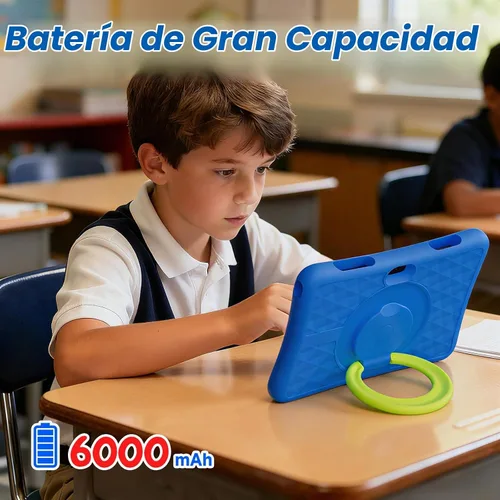 Vista 5 de ZZB Tableta para niños de 10 pulgadas, Android 15.0, 8 GB (3+5 extendidos) RAM 32 GB ROM (expandible a 1 TB) Cámara dual de 6000 mAh precargada
