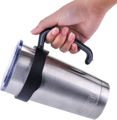 Vista 5 de Tumbler, Manija colorida para vaso térmico de 20 oz., Negro