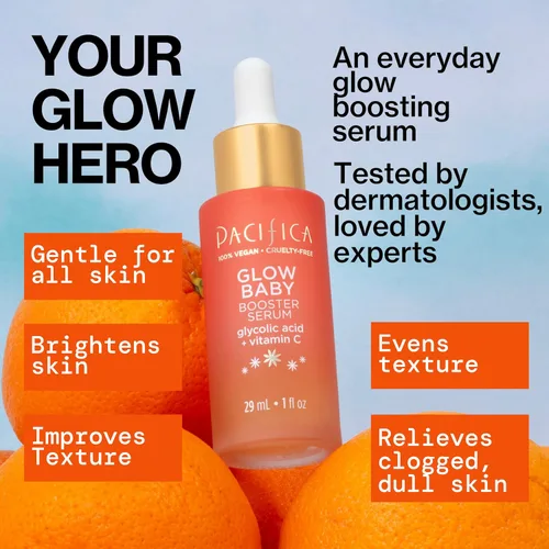 Vista 4 de Pacifica Suero Facial de Vitamina C - Suero Facial Potenciador Glow Baby 2-PACK - Ácido Glicólico - Corrector de Manchas Oscuras Anti Envejecimiento