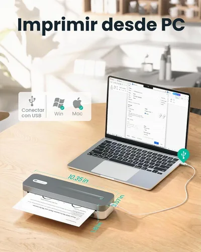 Vista 6 de P1 Pro Impresora Térmica Sin Tinta, Impresora Bluetooth Portátil Tamaño Carta EE. UU. con 1 Rollo de Papel, para iPhone, Android, Computadora, Uso