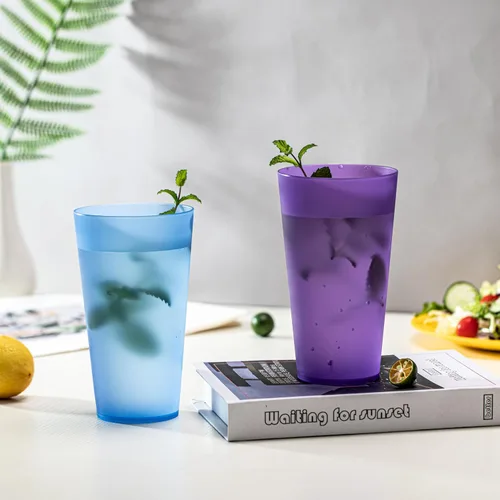 Vista 6 de KOXIN-KARLU Vasos de plástico irrompibles de 32 onzas para bebidas estilo restaurante, vasos de té helado, juego de 8 colores costeros
