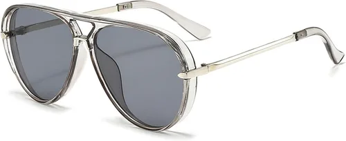 Vista 9 de Gafas de sol de gran tamaño de piloto para mujer, marco grande, gafas de sol de moda con marco de metal, sombras ovaladas Verde