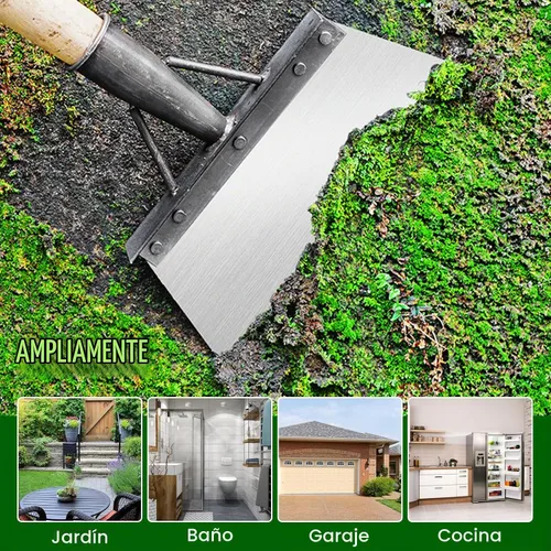 Vista 7 de Pala de limpieza de acero resistente de 9.8 pulgadas, herramienta multifuncional de jardín al aire libre para malezas, musgo y hielo, hoja plana sin