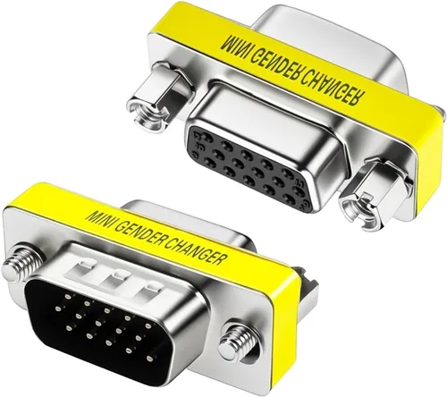 Vista 3 de Adaptador VGA, paquete de 5 acopladores macho a hembra, cambiador de género de alta resolución, SVGA, XGA, UXGA, Full HD, compatible con WUXGA