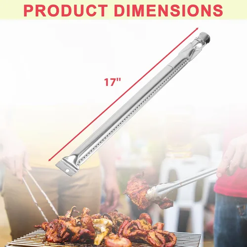 Vista 6 de Quemadores de parrilla de 17 pulgadas de repuesto para miembros Mark GR2039201-MM-00 para barbacoa, quemador de tubo de parrilla de gas de acero