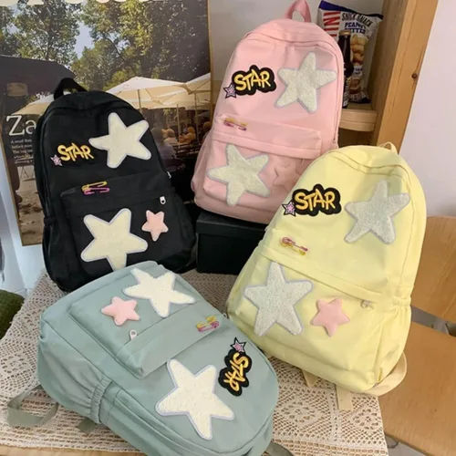Vista 3 de Mochila de Halloween Y2K, linda mochila estética Kawaii para mujer, Rosado, Mochilas Daypack