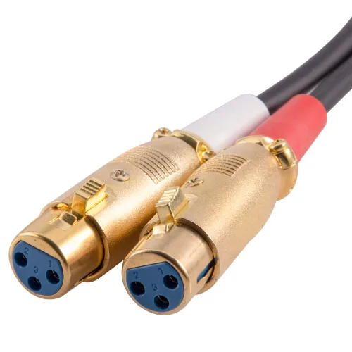 Vista 2 de Seismic Audio Cable de conexión XLR hembra a macho doble de 3 pies - XLRF a 2-RCA (SA-DRCXLF3)
