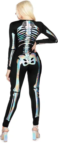 Vista 35 de Tipsy Elves Form Fitting & Flattering Skeleton Bodysuit for Halloween - Women's Skeleton Costume