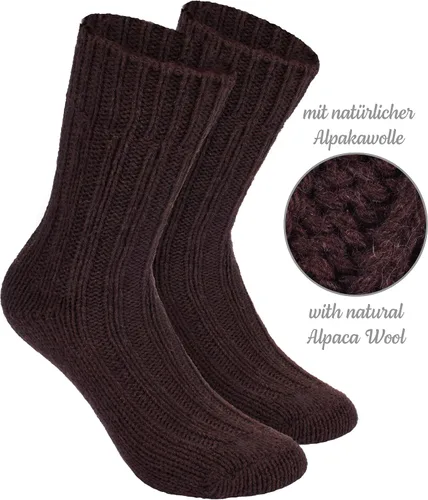 Vista 5 de BRUBAKER Calcetines cálidos de alpaca para hombre o mujer, 4 pares