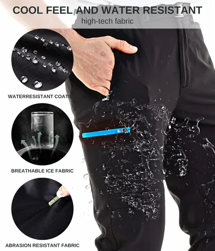 Vista 4 de NATUVENIX Hiking Pants for Men, Lightweight Mens Travel Pants Quick Dry Fishing Pants Men Water Resistant Outdoor Pants Work